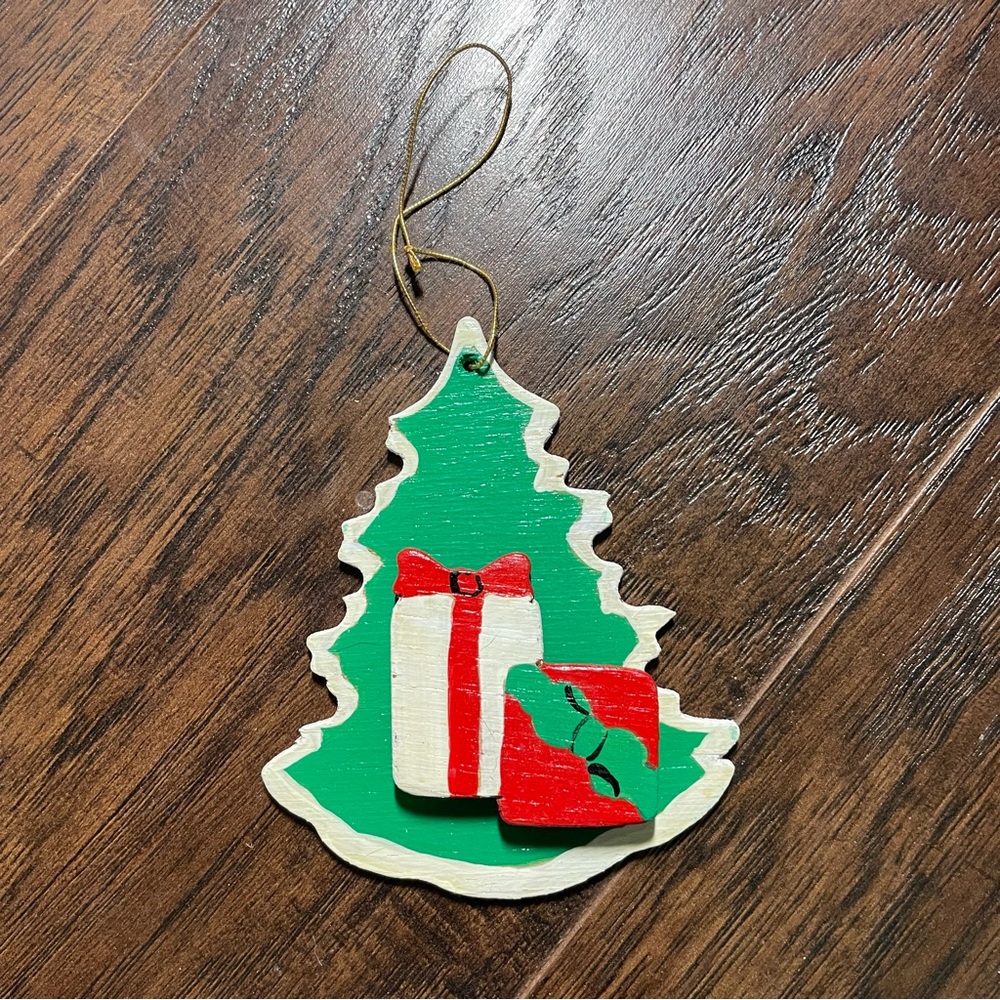 Vintage Christmas Tree Wooden Ornament